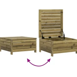 Maison Exclusive Salons De Jardin | - Salon de jardin 7 pcs avec coussins bois massif