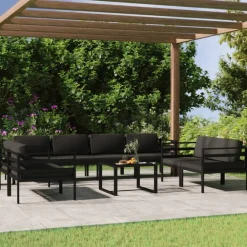 Maison Exclusive Salons De Jardin | - Salon de jardin 3 pcs avec coussins vert bambou