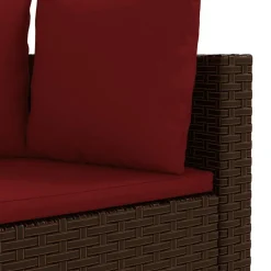 Maison Exclusive Salons De Jardin | - Salon de jardin 4 pcs avec coussins marron résine tressée
