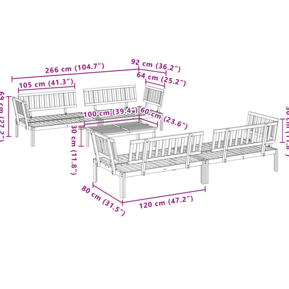 Maison Exclusive - Salon palette de jardin 5 pcs bois d'acacia massif New