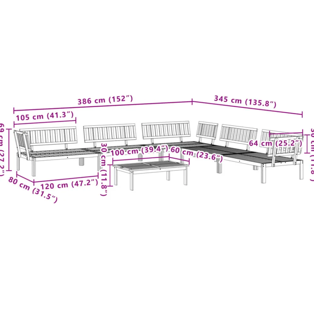 Maison Exclusive Salons De Jardin | - Salon palette de jardin 6 pcs bois d'acacia massif