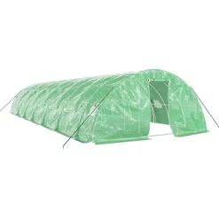 Maison Exclusive - Serre avec cadre en acier vert 70 m² 14x5x2,3 m Clearance