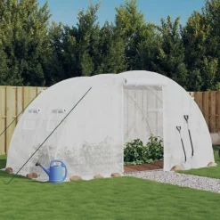 Maison Exclusive Abris De Jardin, Serres Et Rangements | - Serre avec cadre en acier blanc 8 m² 4x2x2 m