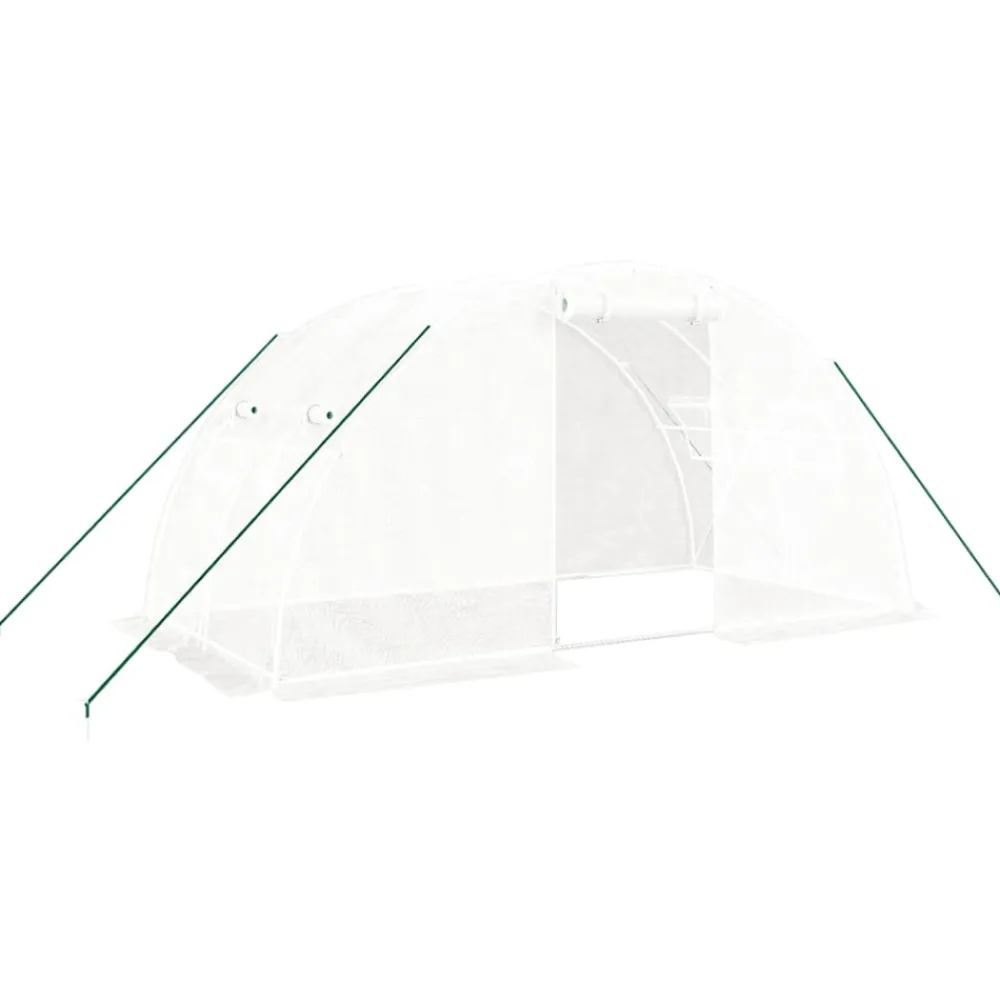 Maison Exclusive Abris De Jardin, Serres Et Rangements | - Serre avec cadre en acier blanc 8 m² 4x2x2 m