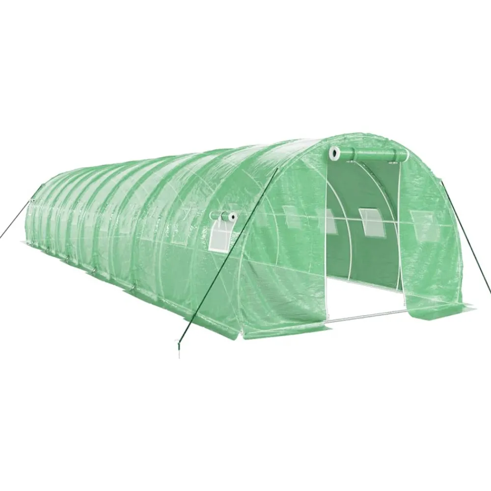 Maison Exclusive - Serre avec cadre en acier vert 36 m² 12x3x2 m Hot