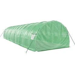 Maison Exclusive - Serre avec cadre en acier vert 36 m² 12x3x2 m Hot