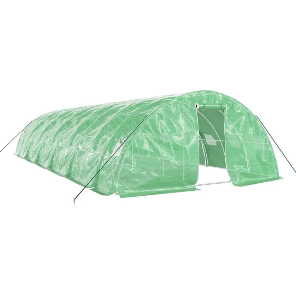 Maison Exclusive Abris De Jardin, Serres Et Rangements | - Serre avec cadre en acier vert 60 m² 12x5x2,3 m