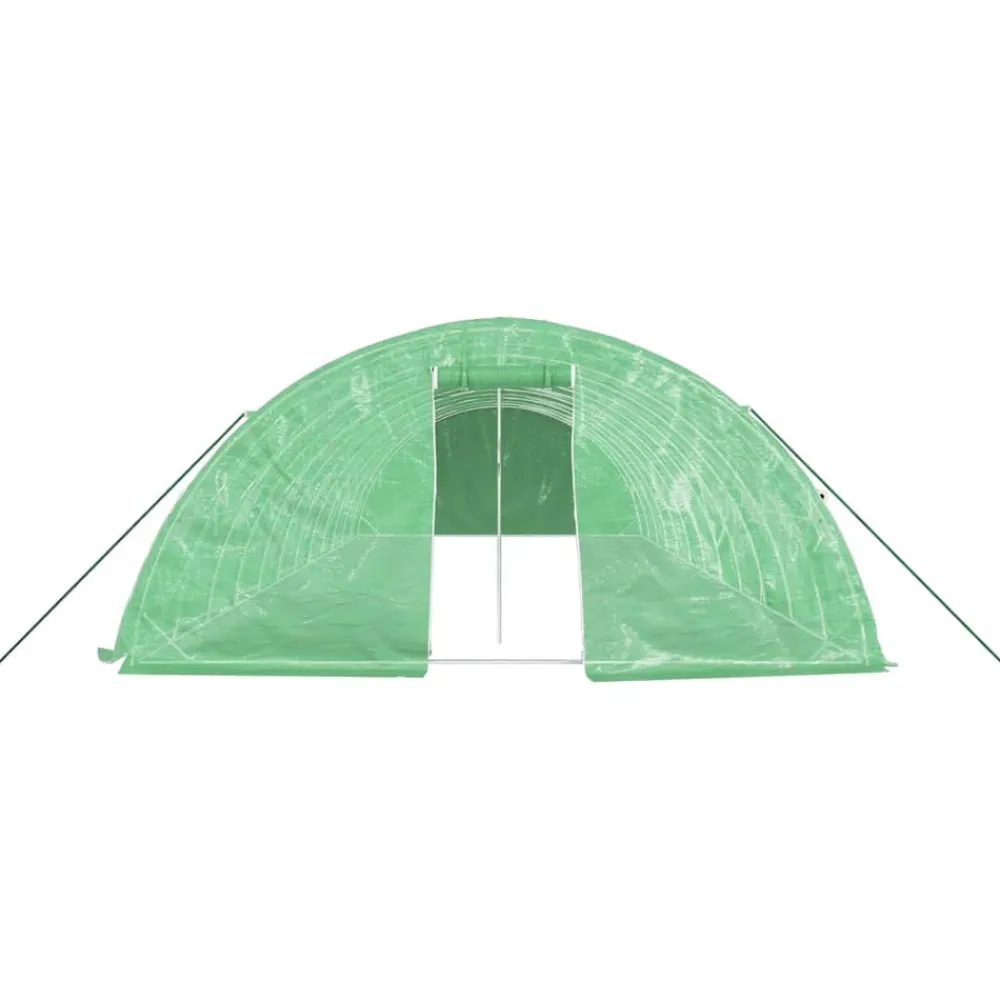 Maison Exclusive Abris De Jardin, Serres Et Rangements | - Serre avec cadre en acier vert 60 m² 12x5x2,3 m