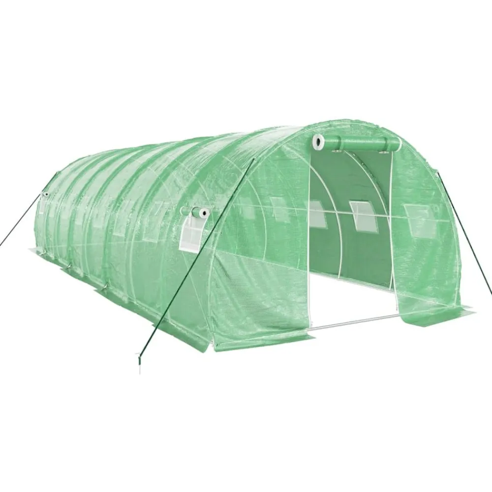 Maison Exclusive - Serre avec cadre en acier vert 24 m² 8x3x2 m Outlet