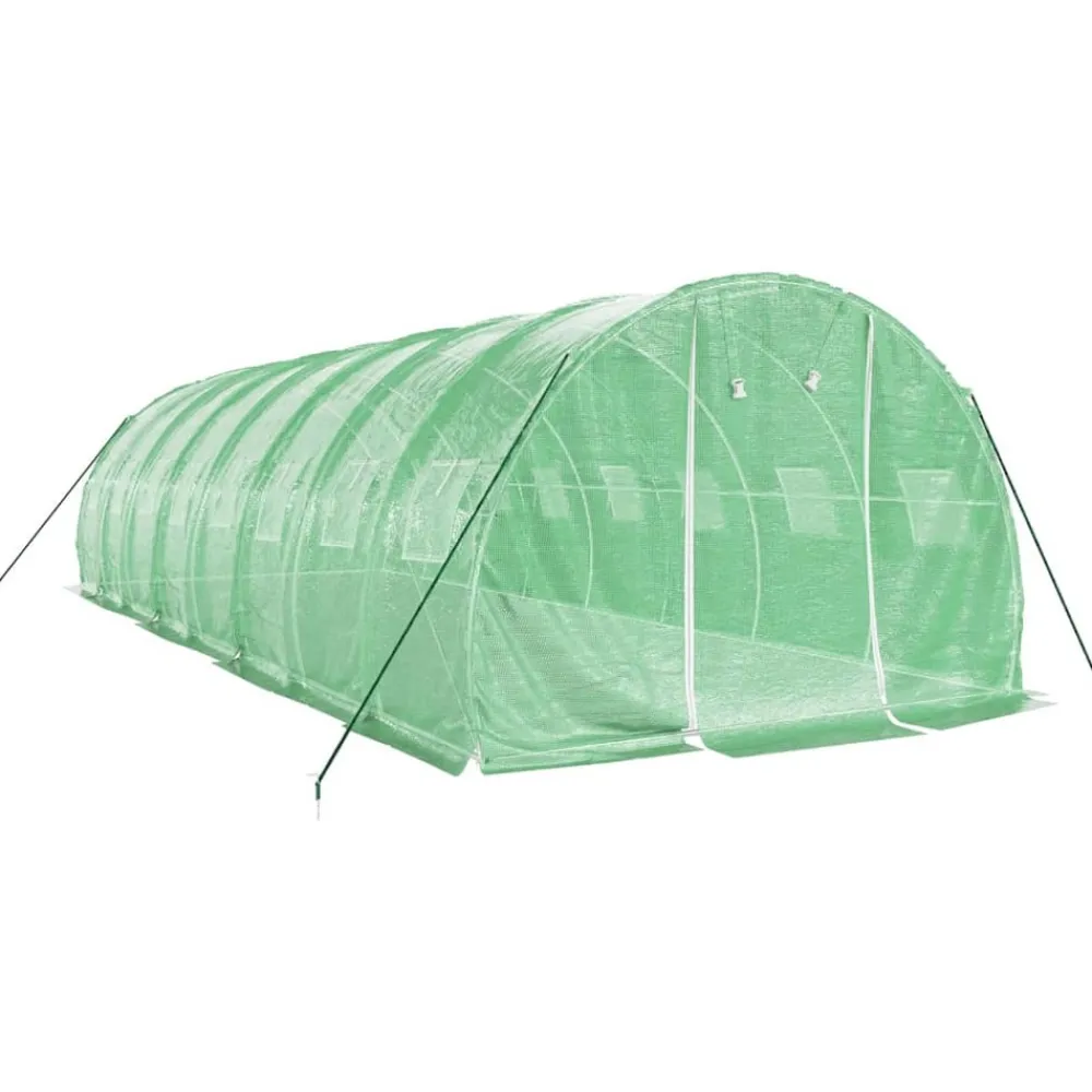 Maison Exclusive - Serre avec cadre en acier vert 24 m² 8x3x2 m Outlet