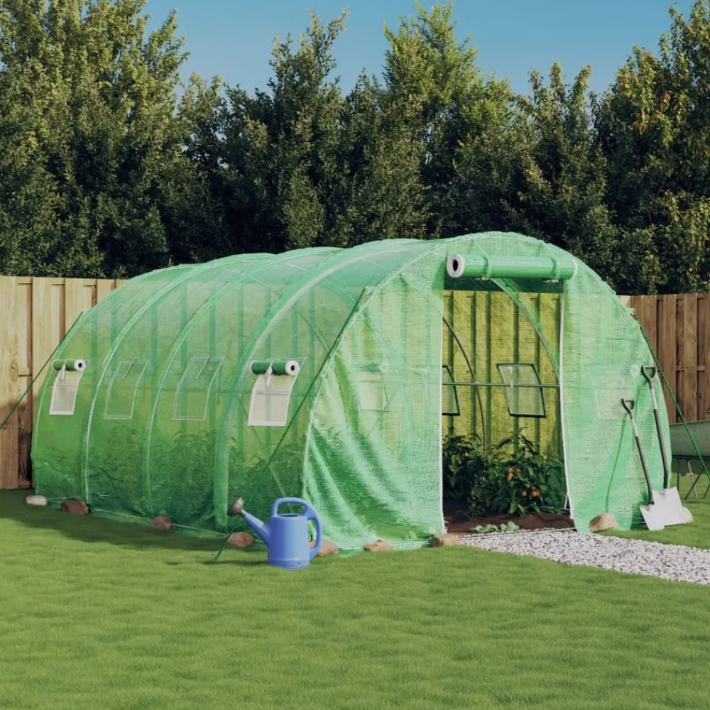 Maison Exclusive Abris De Jardin, Serres Et Rangements | - Serre avec cadre en acier vert 80 m² 20x4x2 m