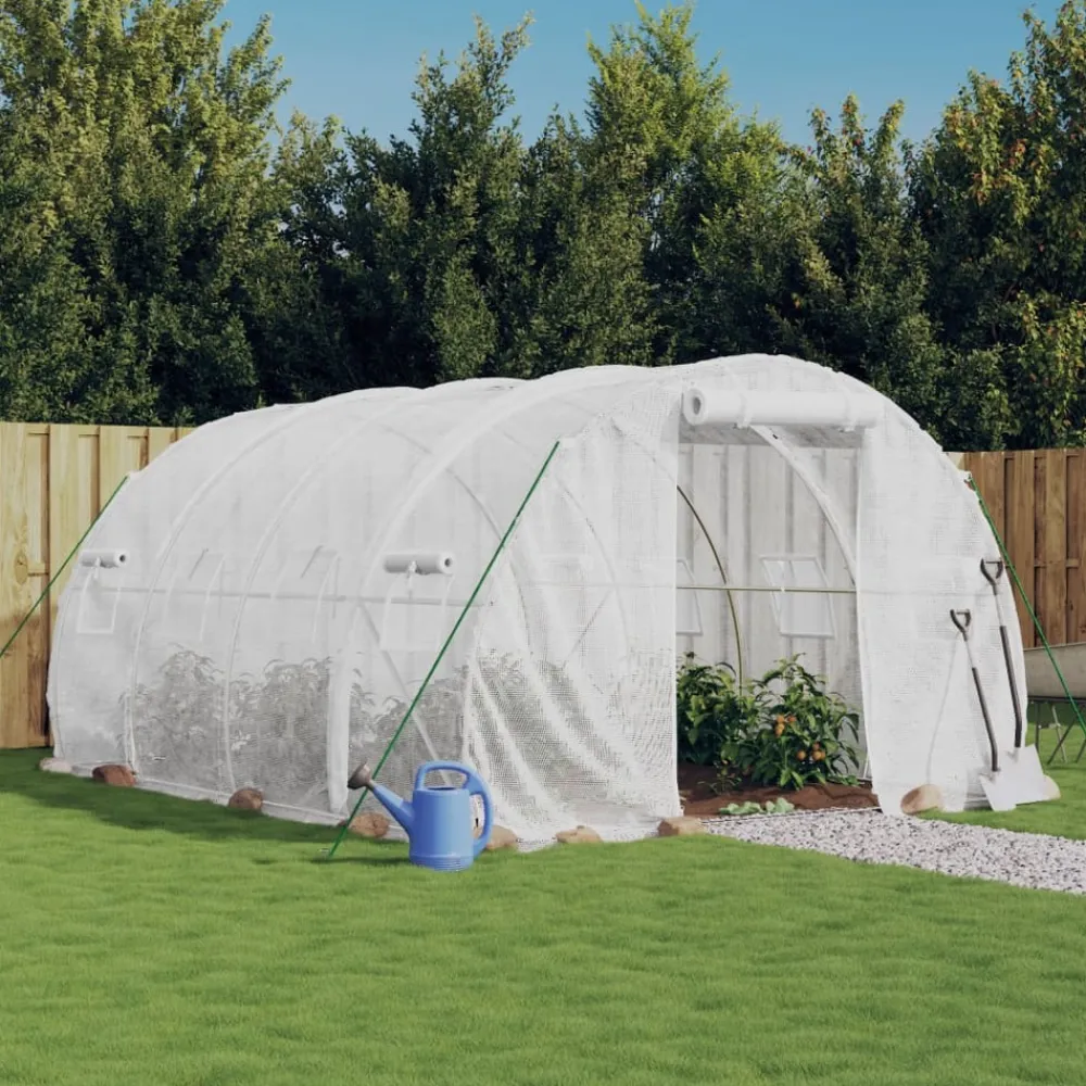 Maison Exclusive Abris De Jardin, Serres Et Rangements | - Serre avec cadre en acier blanc 12 m² 4x3x2 m