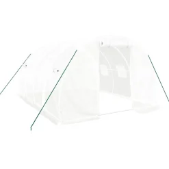 Maison Exclusive Abris De Jardin, Serres Et Rangements | - Serre avec cadre en acier blanc 12 m² 4x3x2 m