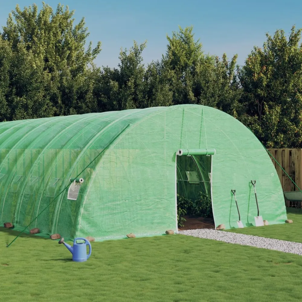Maison Exclusive Abris De Jardin, Serres Et Rangements | - Serre avec cadre en acier vert 36 m² 6x6x2,85 m