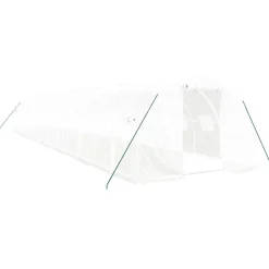 Maison Exclusive Abris De Jardin, Serres Et Rangements | - Serre avec cadre en acier blanc 42 m² 14x3x2 m