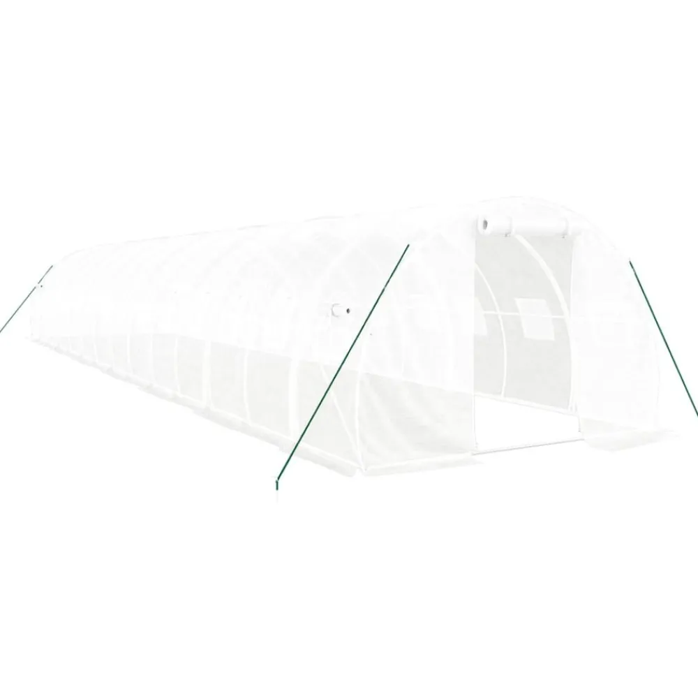 Maison Exclusive Abris De Jardin, Serres Et Rangements | - Serre avec cadre en acier blanc 42 m² 14x3x2 m