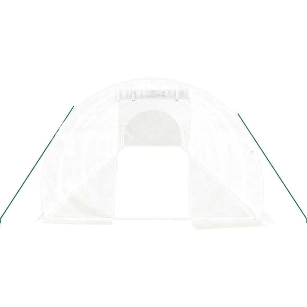 Maison Exclusive Abris De Jardin, Serres Et Rangements | - Serre avec cadre en acier blanc 42 m² 14x3x2 m