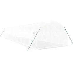 Maison Exclusive Abris De Jardin, Serres Et Rangements | - Serre avec cadre en acier blanc 42 m² 14x3x2 m