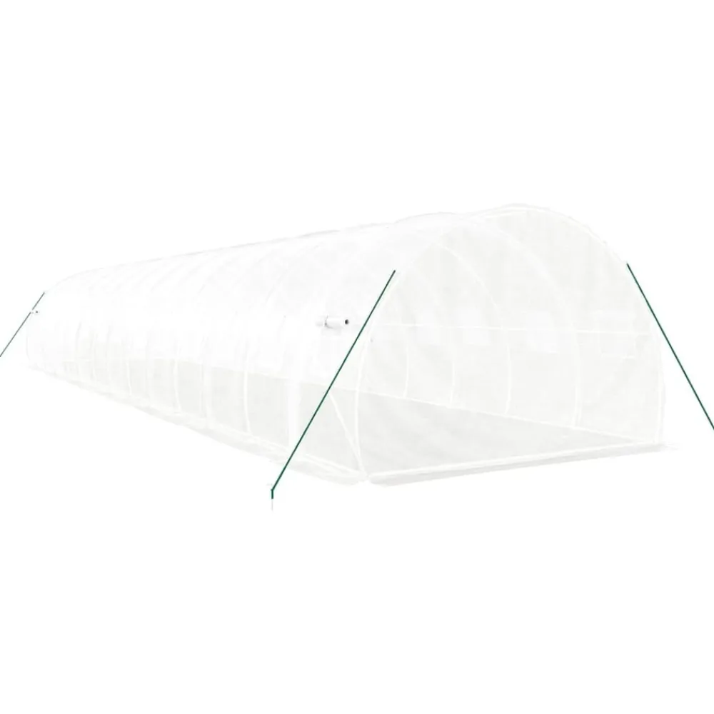 Maison Exclusive Abris De Jardin, Serres Et Rangements | - Serre avec cadre en acier blanc 42 m² 14x3x2 m
