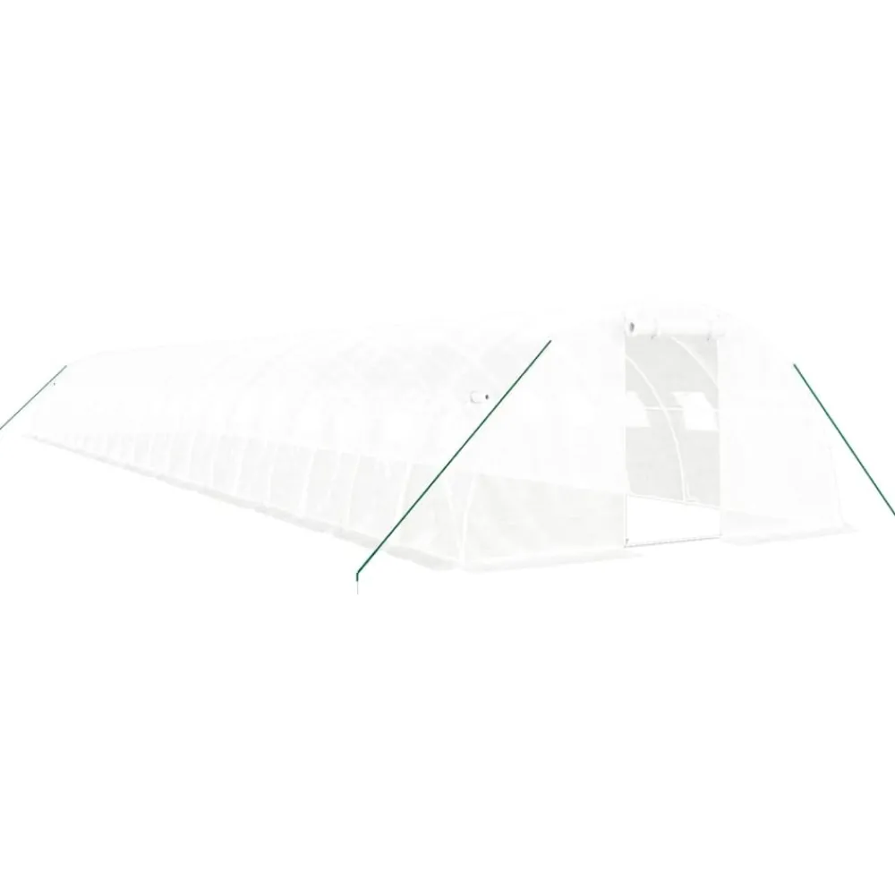 Maison Exclusive Abris De Jardin, Serres Et Rangements | - Serre avec cadre en acier blanc 80 m² 20x4x2 m