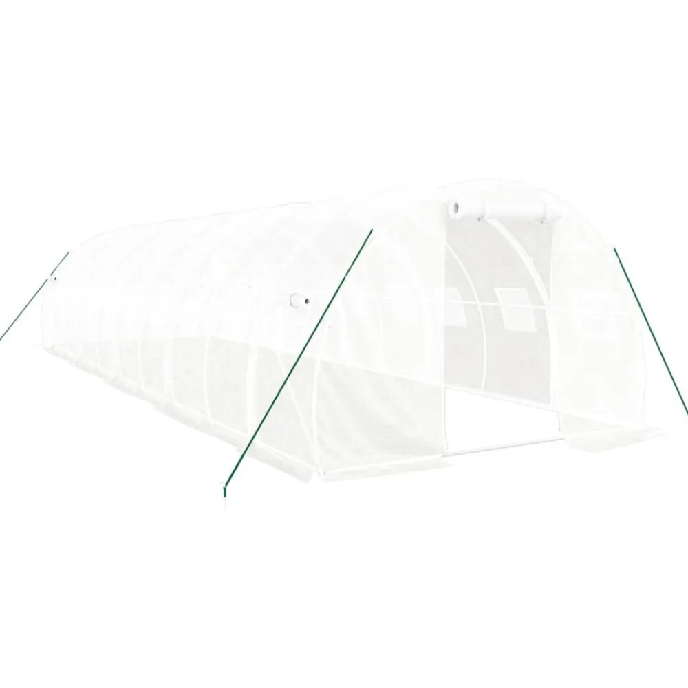 Maison Exclusive Abris De Jardin, Serres Et Rangements | - Serre avec cadre en acier blanc 30 m² 10x3x2 m