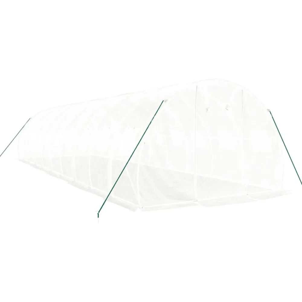 Maison Exclusive Abris De Jardin, Serres Et Rangements | - Serre avec cadre en acier blanc 30 m² 10x3x2 m