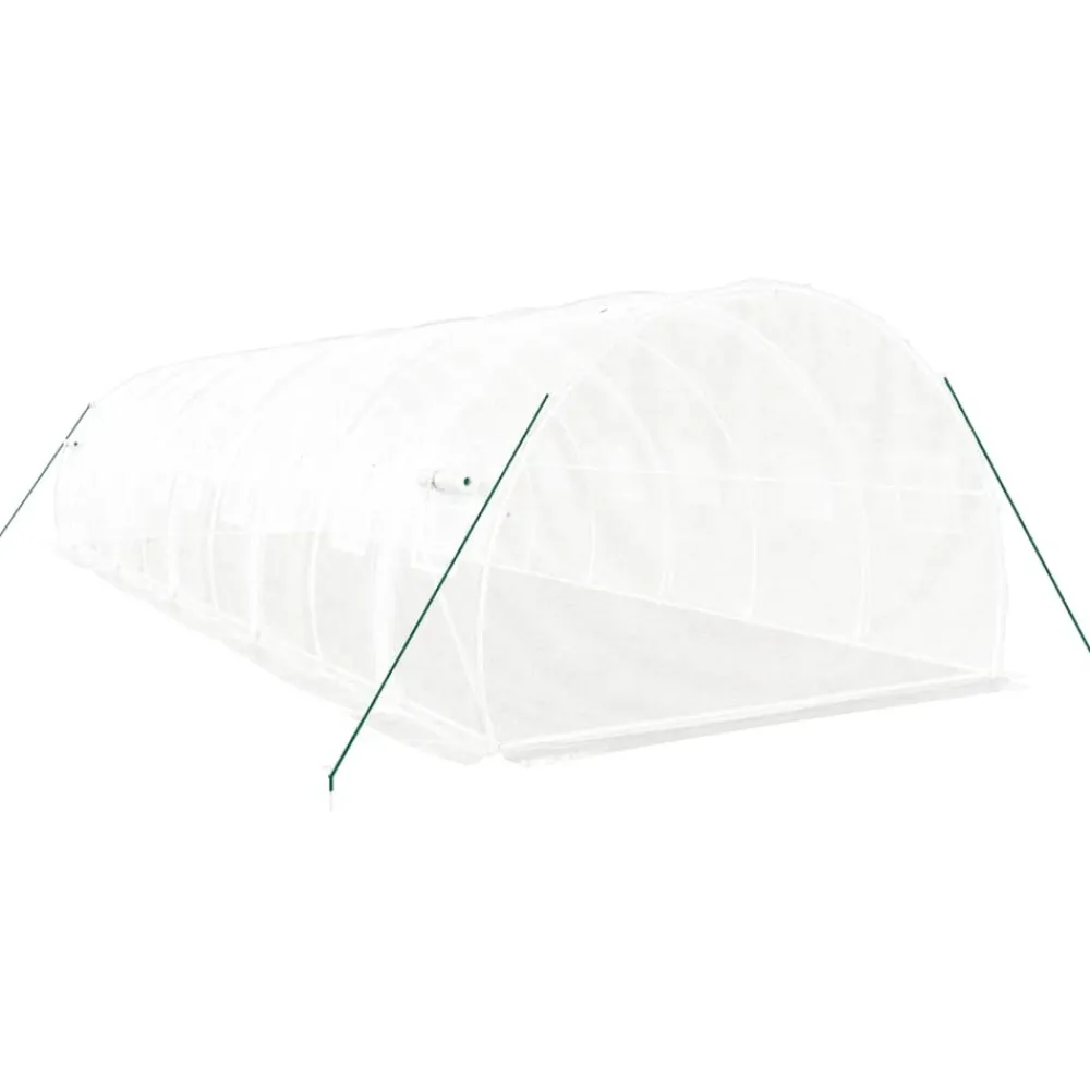 Maison Exclusive Abris De Jardin, Serres Et Rangements | - Serre avec cadre en acier blanc 30 m² 10x3x2 m