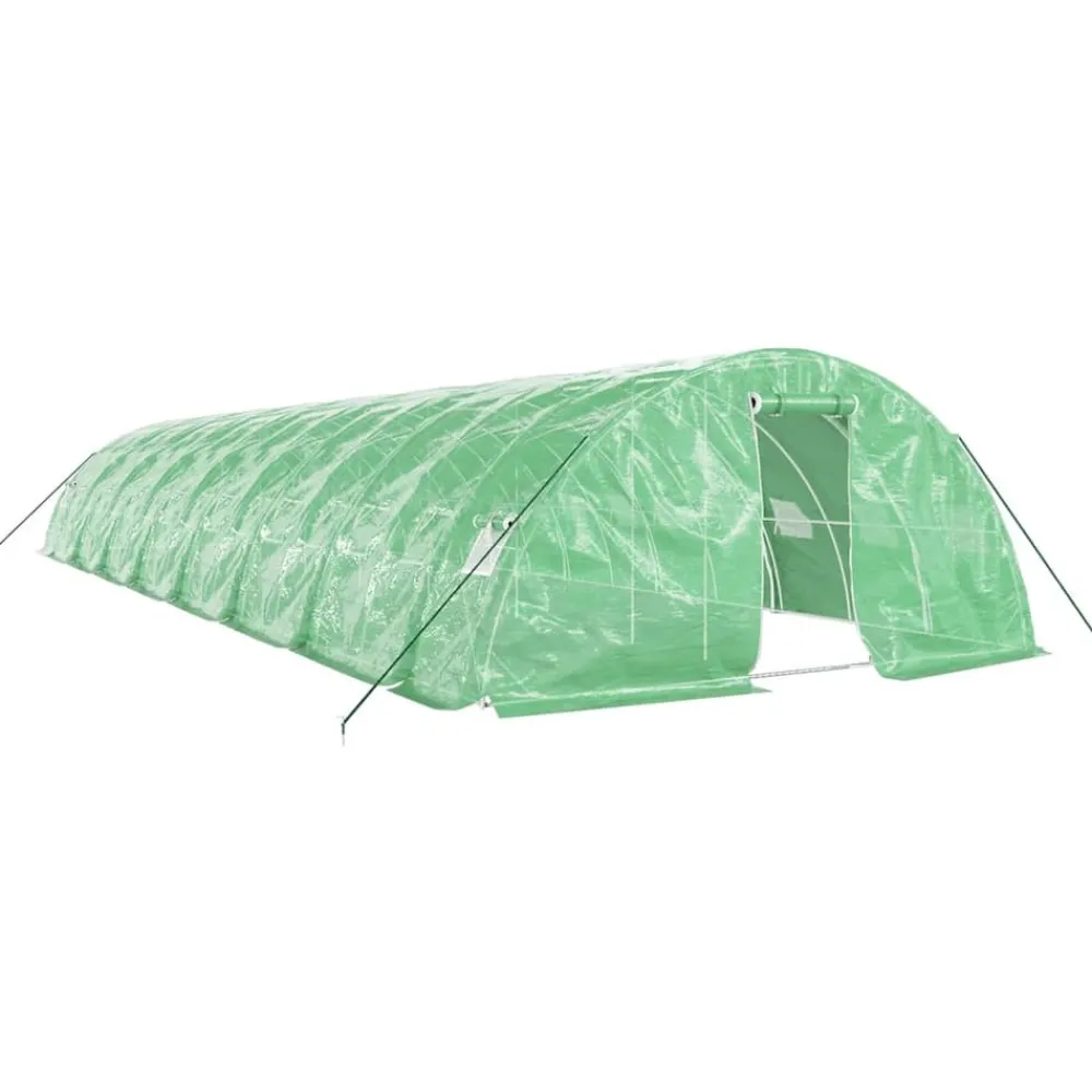 Maison Exclusive Abris De Jardin, Serres Et Rangements | - Serre avec cadre en acier vert 80 m² 16x5x2,3 m