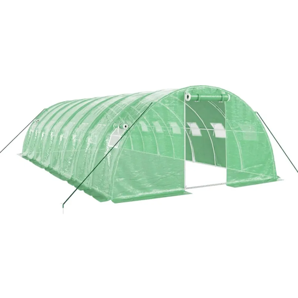 Maison Exclusive Abris De Jardin, Serres Et Rangements | - Serre avec cadre en acier vert 32 m² 8x4x2 m