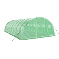 Maison Exclusive Abris De Jardin, Serres Et Rangements | - Serre avec cadre en acier vert 32 m² 8x4x2 m