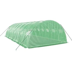 Maison Exclusive Abris De Jardin, Serres Et Rangements | - Serre avec cadre en acier vert 32 m² 8x4x2 m