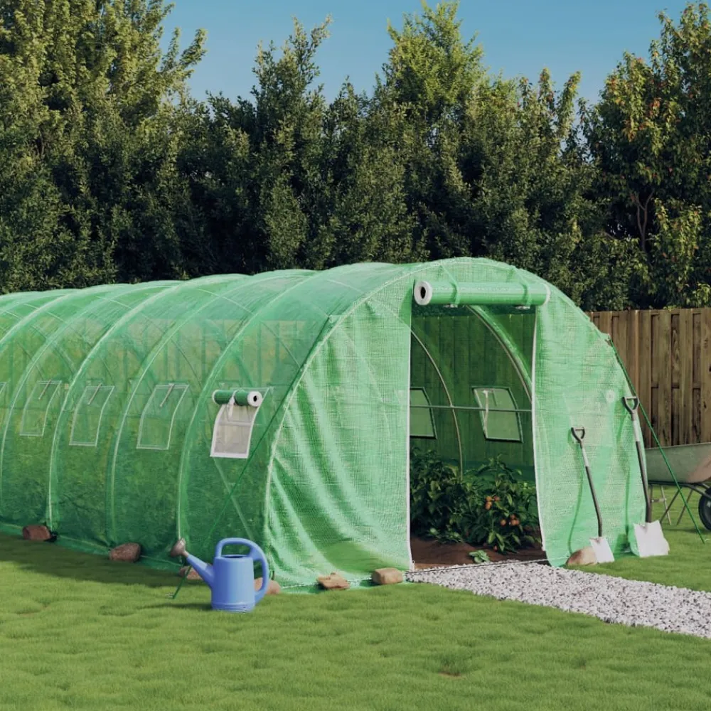 Maison Exclusive Abris De Jardin, Serres Et Rangements | - Serre avec cadre en acier vert 30 m² 10x3x2 m