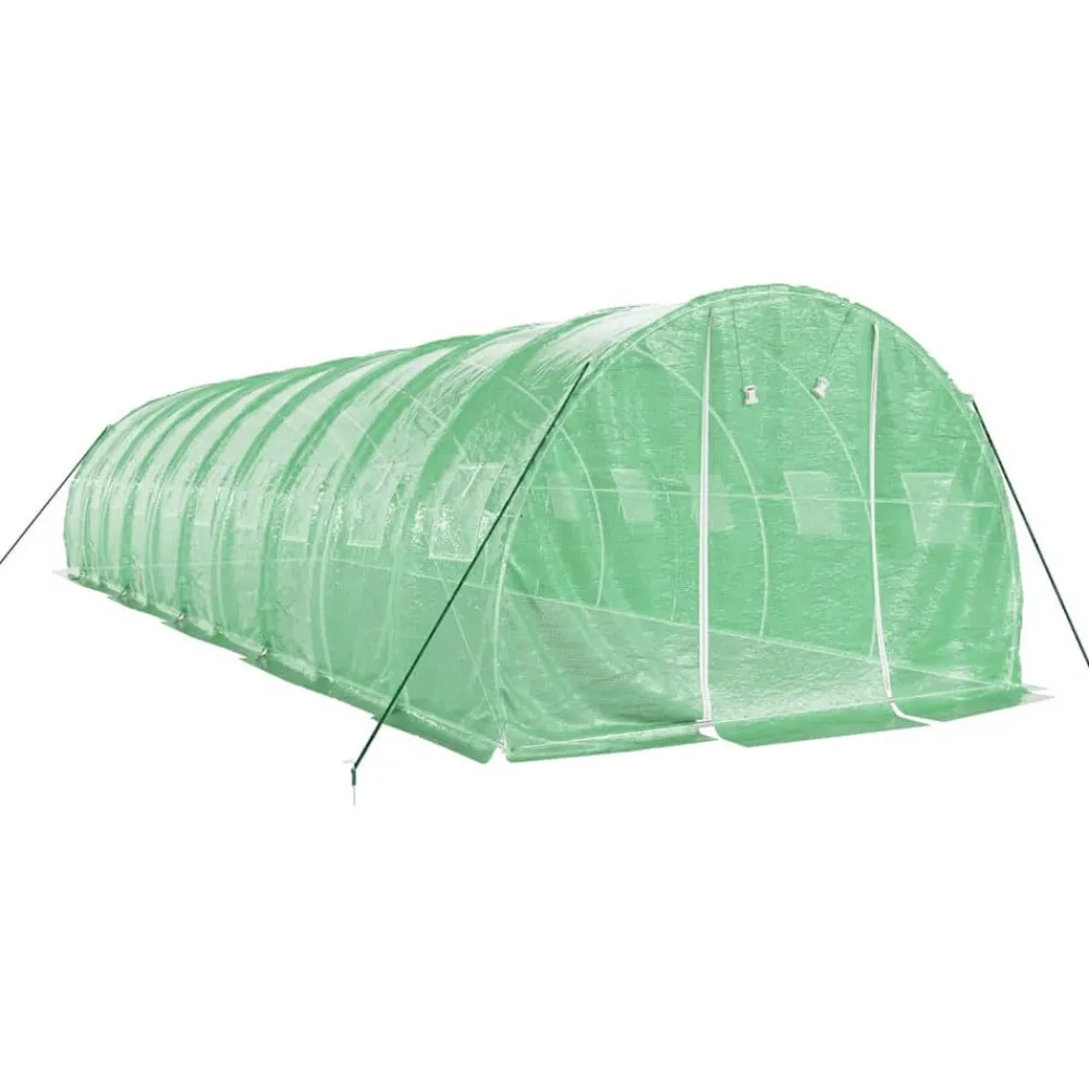 Maison Exclusive Abris De Jardin, Serres Et Rangements | - Serre avec cadre en acier vert 30 m² 10x3x2 m