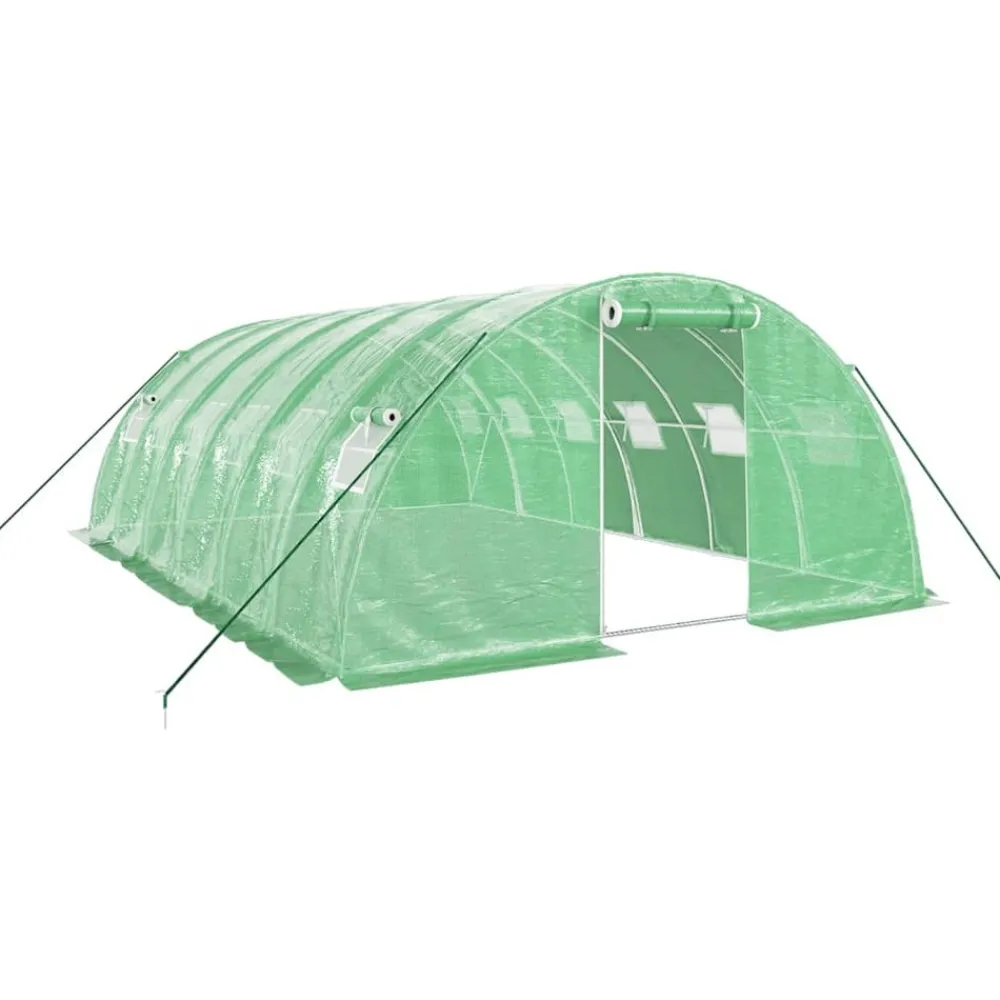 Maison Exclusive Abris De Jardin, Serres Et Rangements | - Serre avec cadre en acier vert 24 m² 6x4x2 m