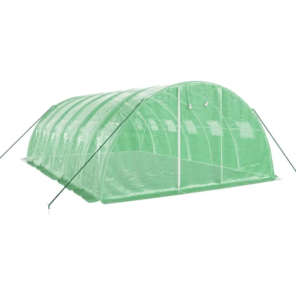 Maison Exclusive Abris De Jardin, Serres Et Rangements | - Serre avec cadre en acier vert 24 m² 6x4x2 m