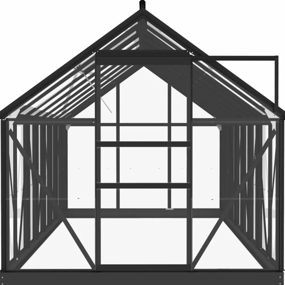 Maison Exclusive Abris De Jardin, Serres Et Rangements | - Serre en verre anthracite 155x395,5x191 cm aluminium
