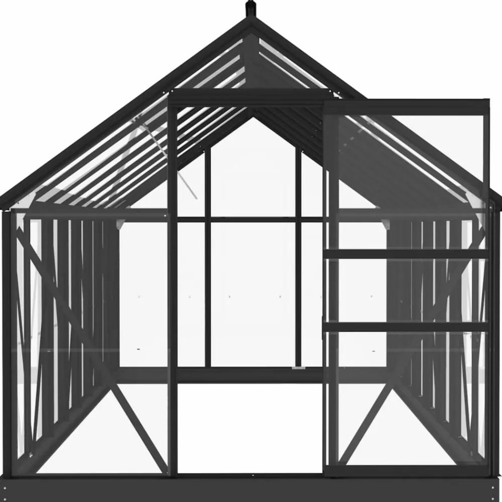 Maison Exclusive Abris De Jardin, Serres Et Rangements | - Serre en verre anthracite 155x395,5x191 cm aluminium