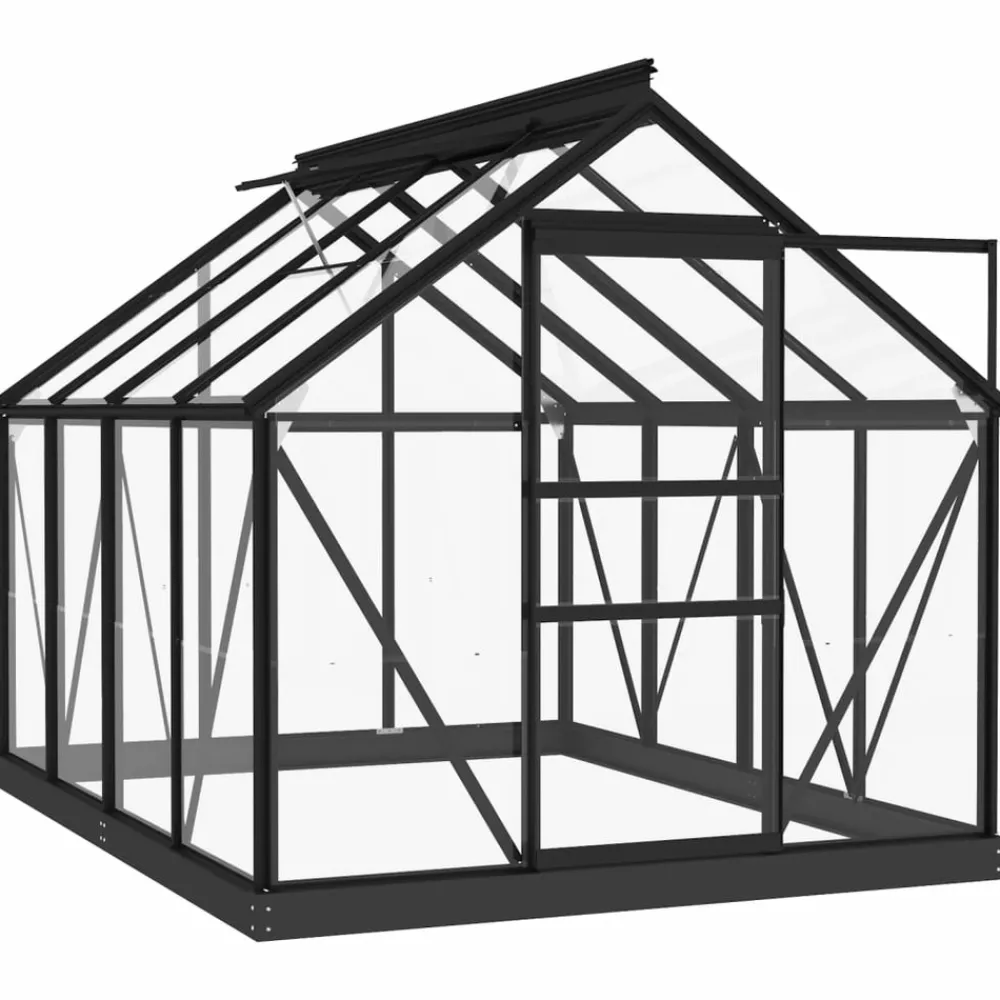 Maison Exclusive Abris De Jardin, Serres Et Rangements | - Serre en verre anthracite 155x200,5x191 cm aluminium