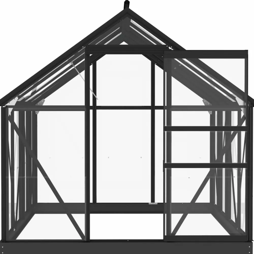 Maison Exclusive Abris De Jardin, Serres Et Rangements | - Serre en verre anthracite 155x200,5x191 cm aluminium
