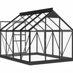 Maison Exclusive Abris De Jardin, Serres Et Rangements | - Serre en verre anthracite 155x200,5x191 cm aluminium