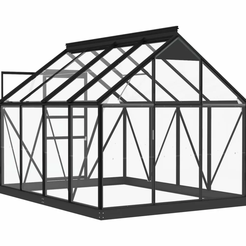Maison Exclusive Abris De Jardin, Serres Et Rangements | - Serre en verre anthracite 155x200,5x191 cm aluminium