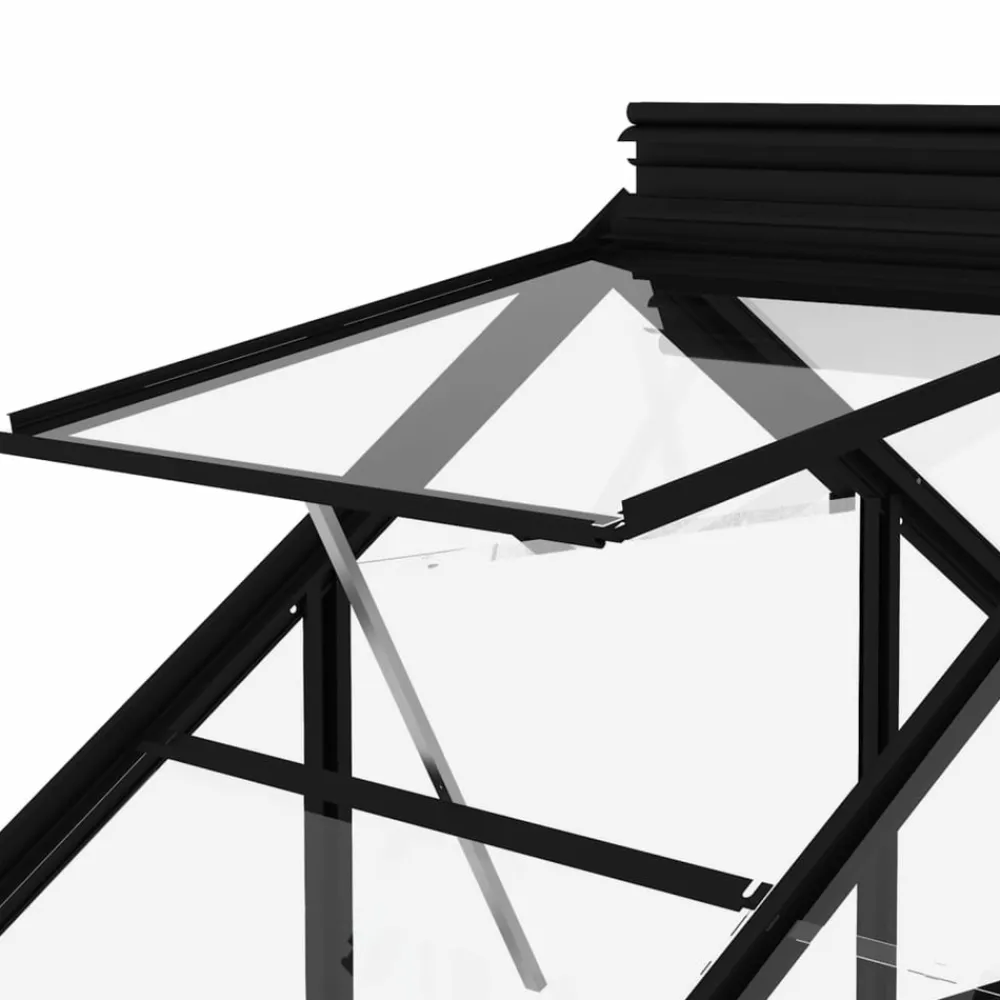 Maison Exclusive Abris De Jardin, Serres Et Rangements | - Serre en verre anthracite 155x200,5x191 cm aluminium