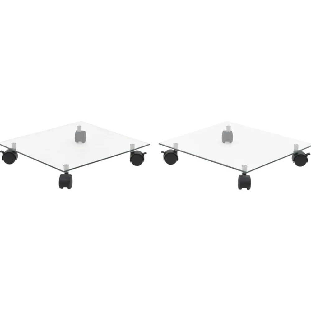 Maison Exclusive - Support carré pour plantes 2 pcs verre trempé 35 x 35 cm Best