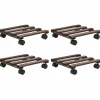 Maison Exclusive - Support roulant à plantes bois de cèdre 4 pcs 25 x 25 cm Discount