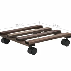 Maison Exclusive - Support roulant à plantes bois de cèdre 4 pcs 25 x 25 cm Discount