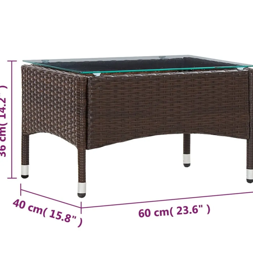 Maison Exclusive - Table basse marron 60x40x36 cm résine tressée