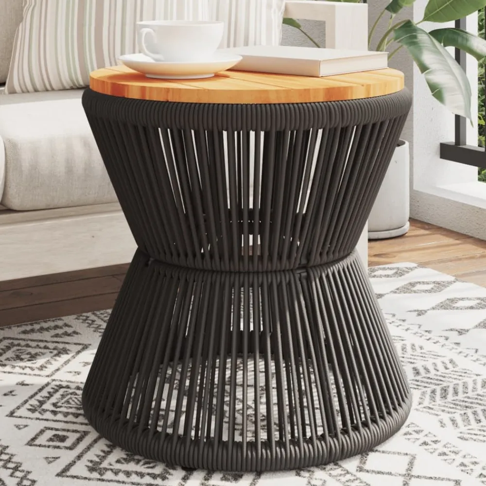 Maison Exclusive - Table basse avec base en fil de fer noir bois d'acacia massif Best