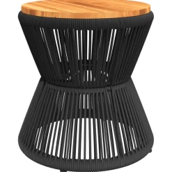 Maison Exclusive - Table basse avec base en fil de fer noir bois d'acacia massif Best