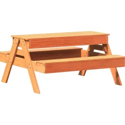 Maison Exclusive Mobilier Pour Enfants | - Table de pique-nique avec bac à sable pour enfants marron cire