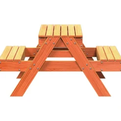 Maison Exclusive Mobilier Pour Enfants | - Table de pique-nique avec bac à sable pour enfants marron cire